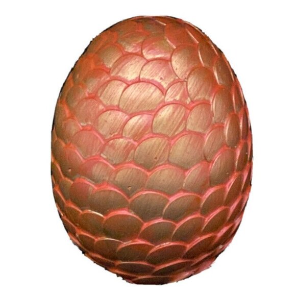 Handmade Other - Handmade Orange Pink Iridescent Dragon Egg 2.5" Gold Metal Scales
